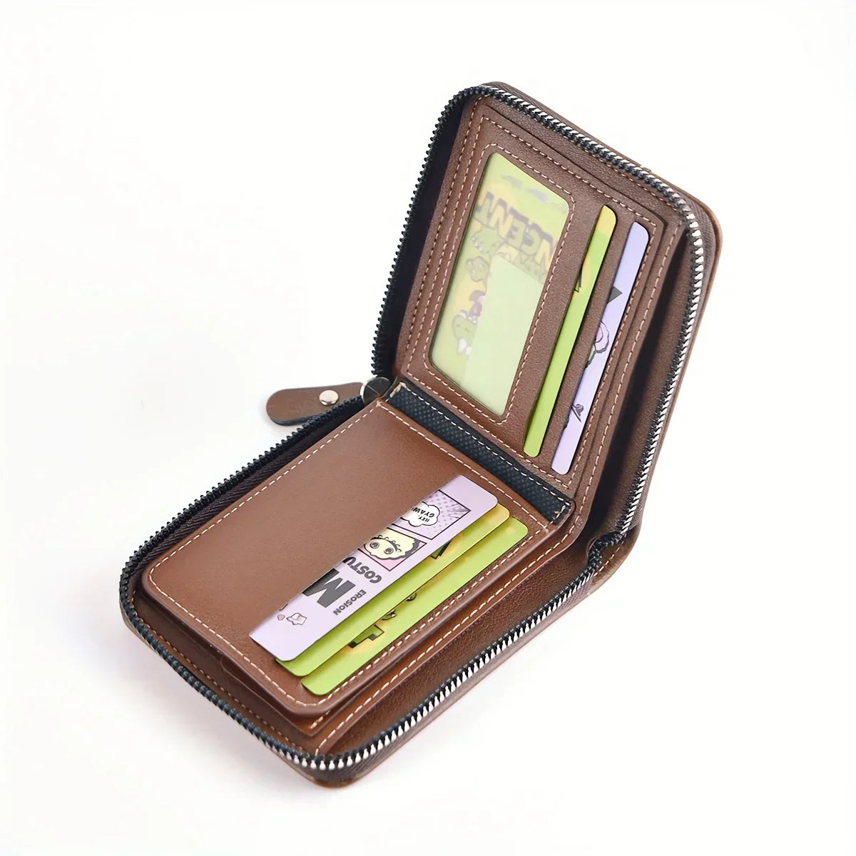 Short Male Card Holder Wallets Zipper