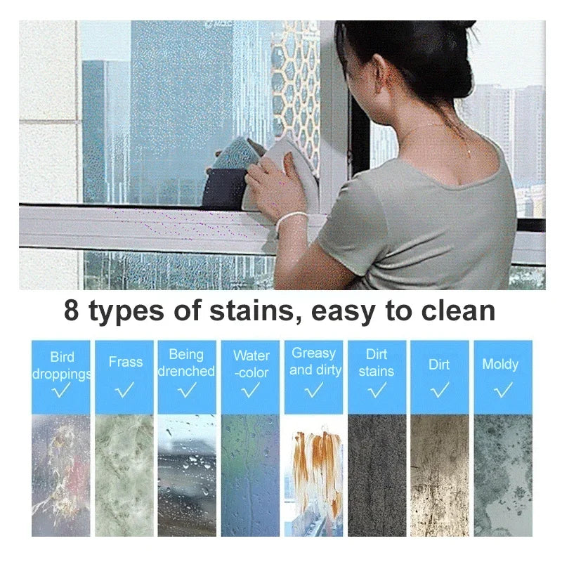 Double-sided Magnetic Glass Cleaning Brush with Strong Magnet