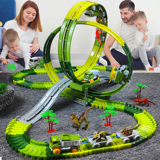 Children Electric Track Toy Car Dinosaur