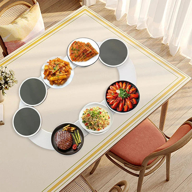 Rotating Dining Table Tray Non Skid 2PCS Extended set