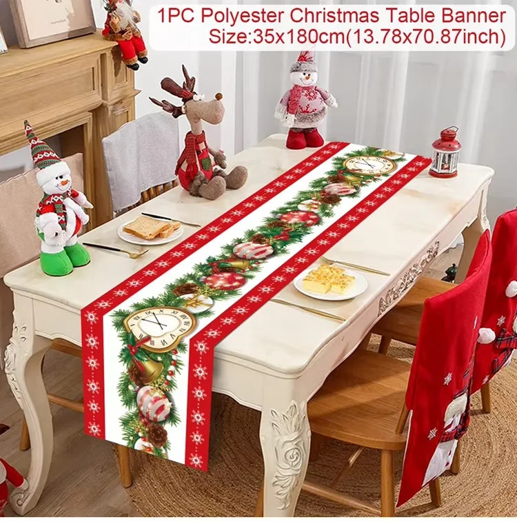 Christmas Table Runner Cloth Merry Christmas Table Decor