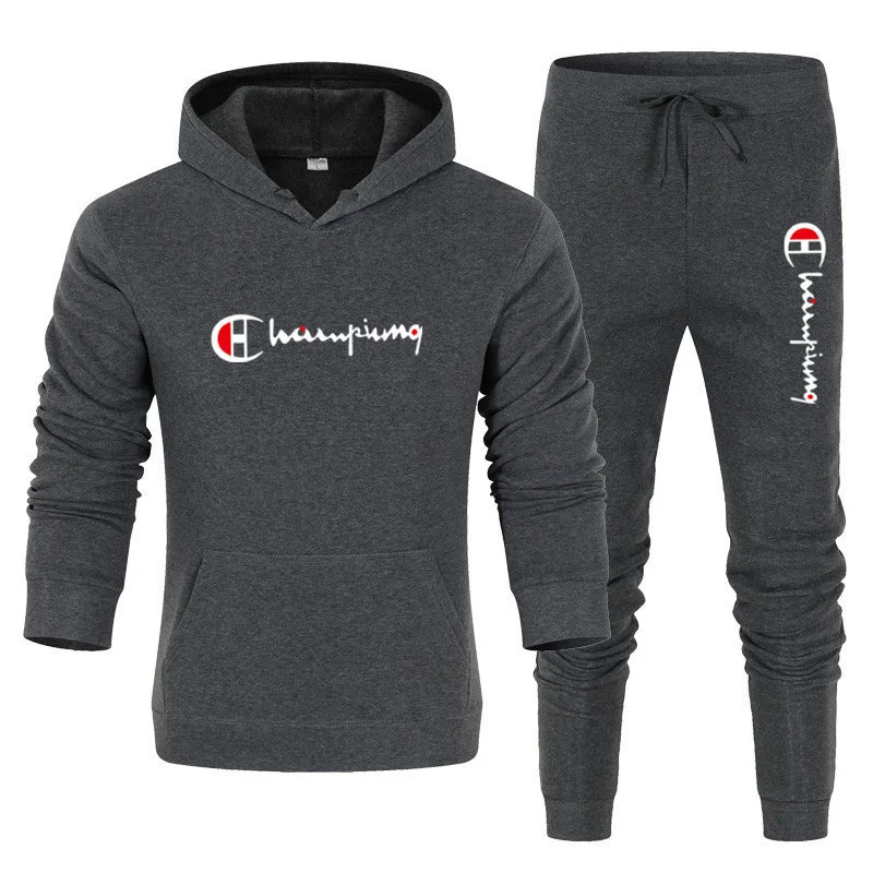 Men's Tracksuit Hooded Sweatshirt+Sweatpants 2 Pcs