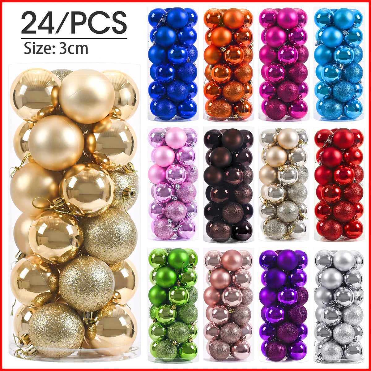 24pcs 3cm Christmas Balls Christmas