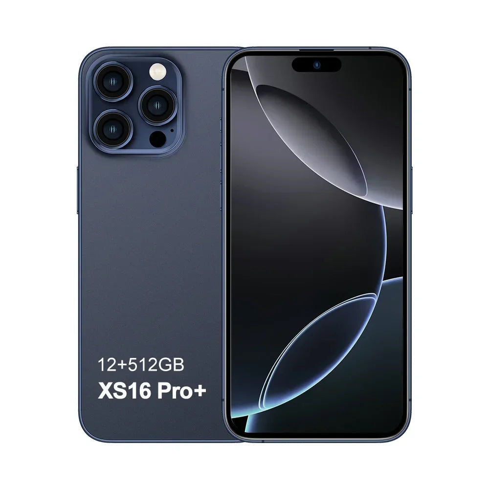 Xs16 pro + smartphone 7.3 polegadas tela cheia 4g 5g telefone celular 8000mah