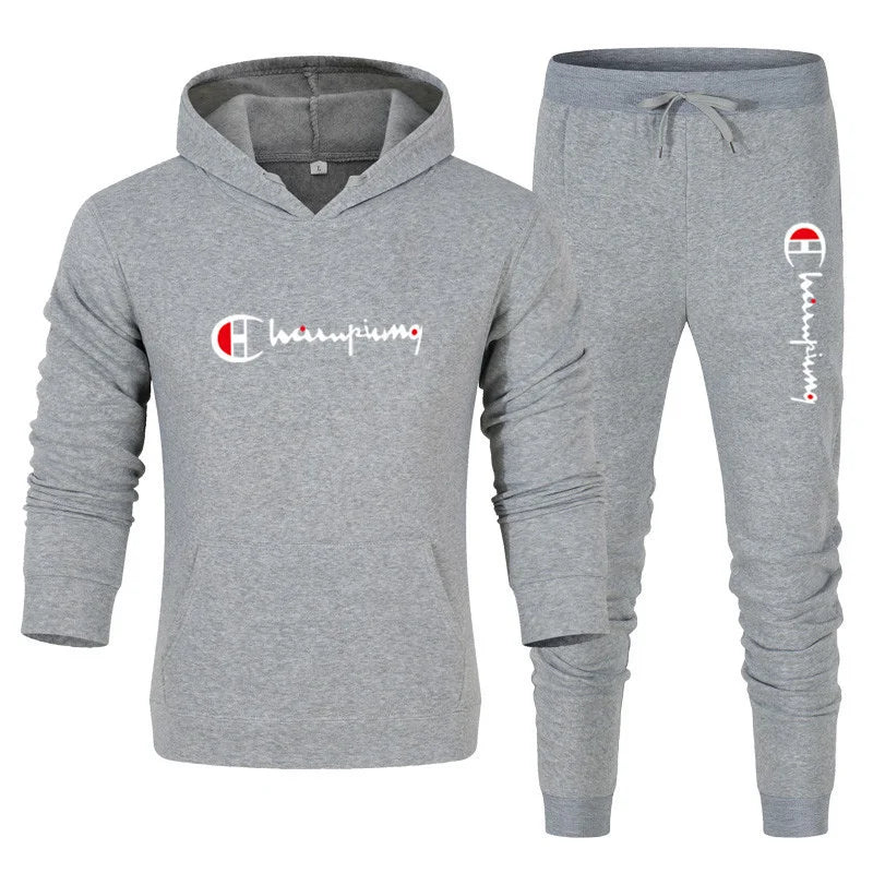 Men's Tracksuit Hooded Sweatshirt+Sweatpants 2 Pcs