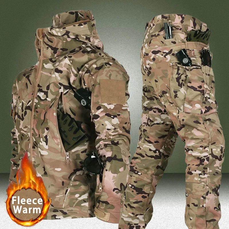 Men's Winter Autumn Fleece Jackets Tactical Waterproof