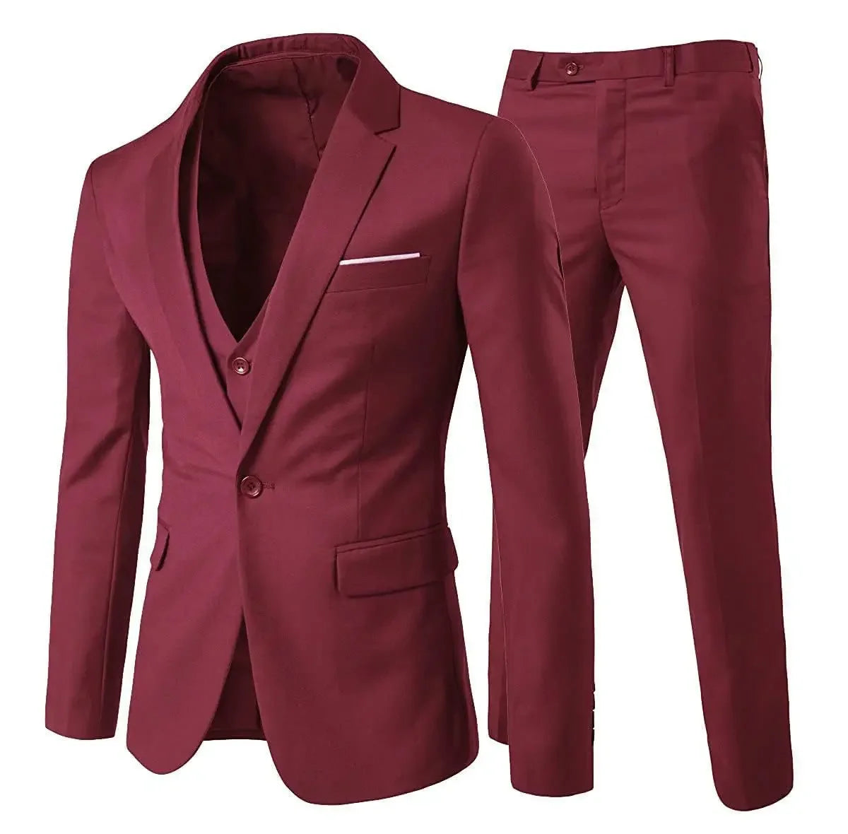 Elegant Suits 3 Pieces 2 Set Jackets Vest Pants Luxury Blazers