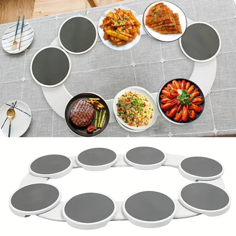 Rotating Dining Table Tray Non Skid 2PCS Extended set