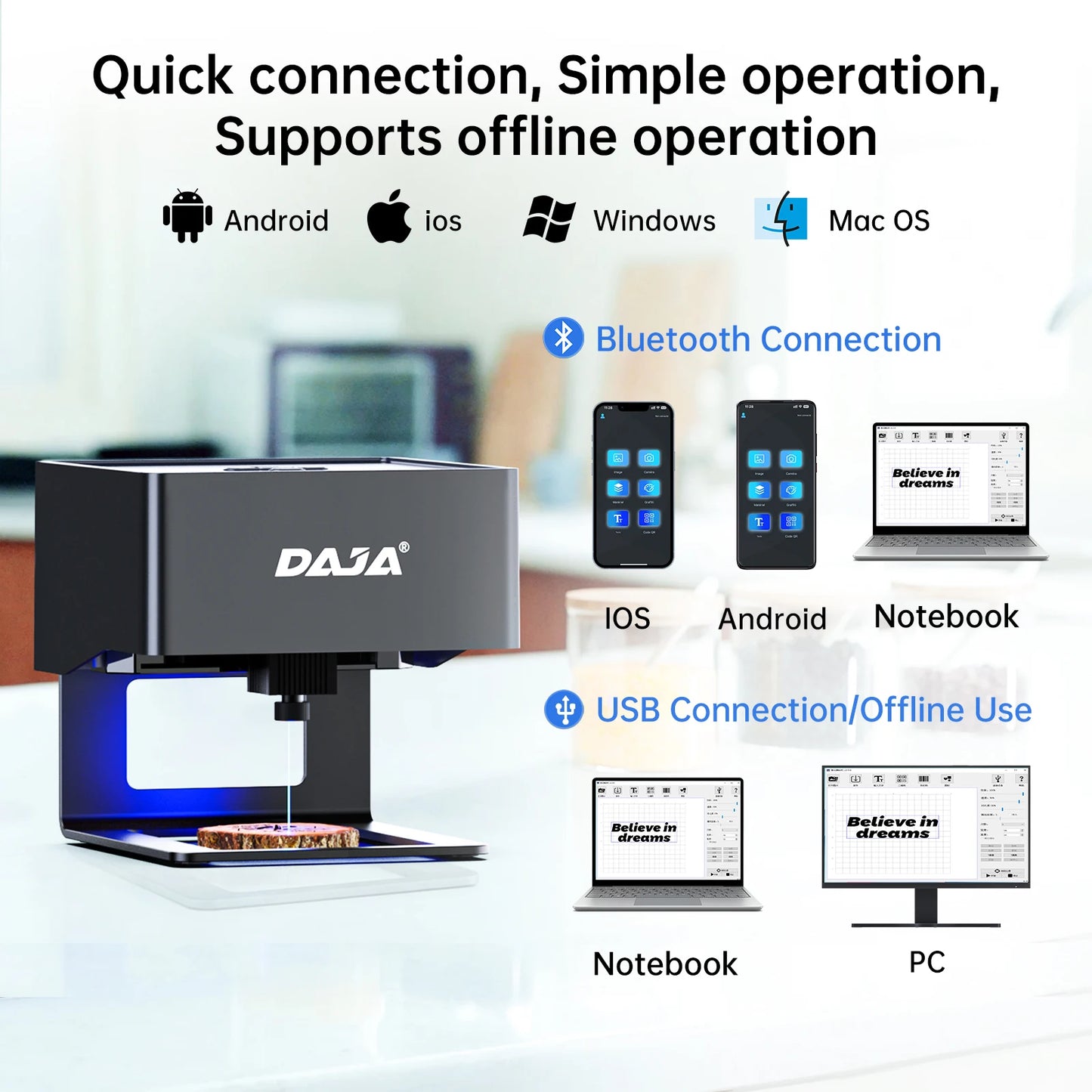 DAJA DJ6 Mini Portable Laser Engraver Diy Bluetooth