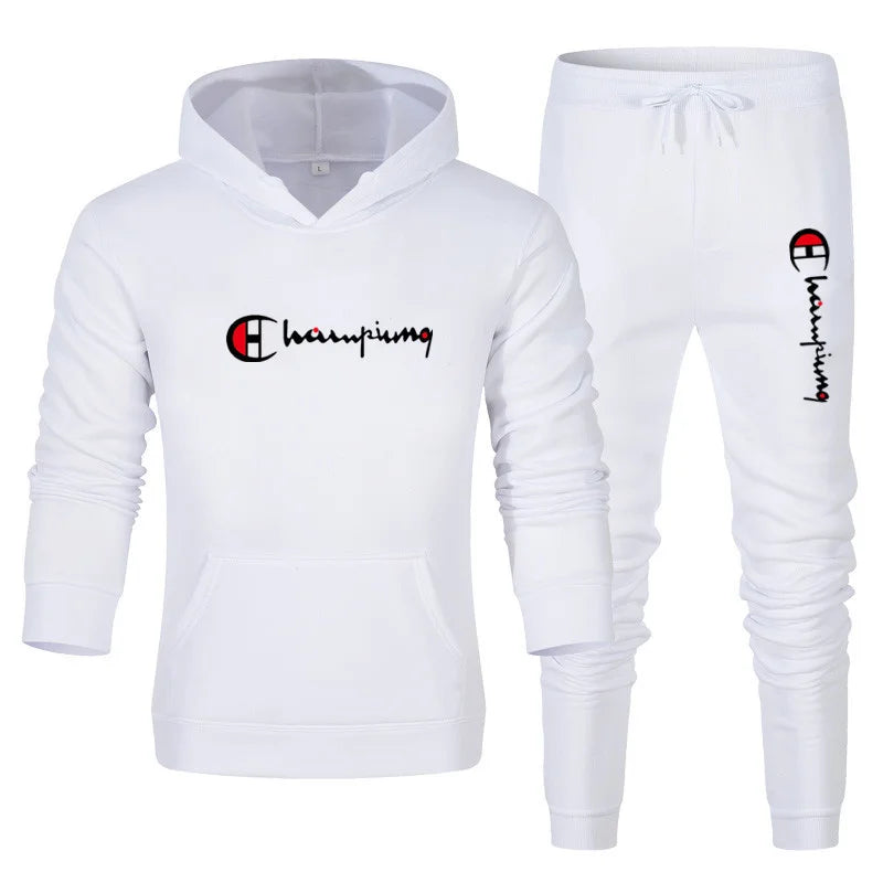 Men's Tracksuit Hooded Sweatshirt+Sweatpants 2 Pcs