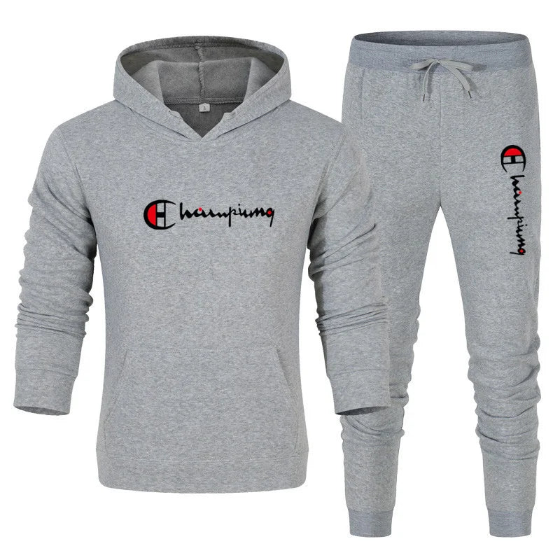 Men's Tracksuit Hooded Sweatshirt+Sweatpants 2 Pcs