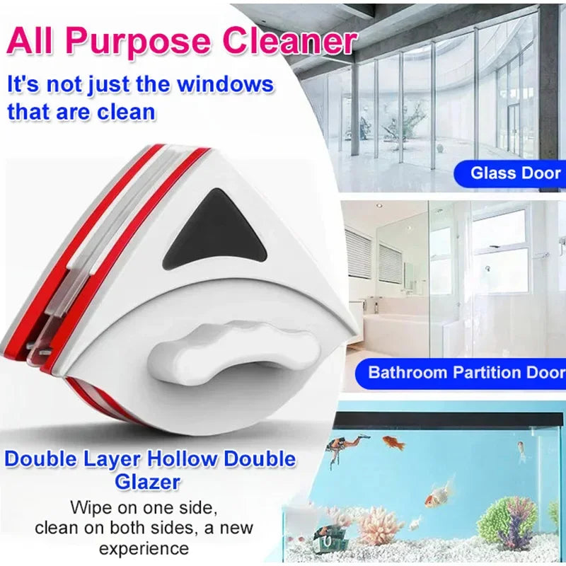 Double-sided Magnetic Glass Cleaning Brush with Strong Magnet