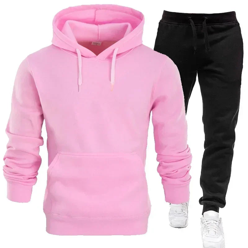 Basic Men/Women 2Pcs/Sets Sweatshirt Hoodies Pants