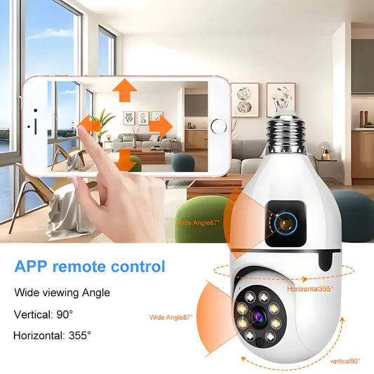 Wireless Surveillance Camera Dual Lens Full HD CCTV Monitor Wifi Security IP