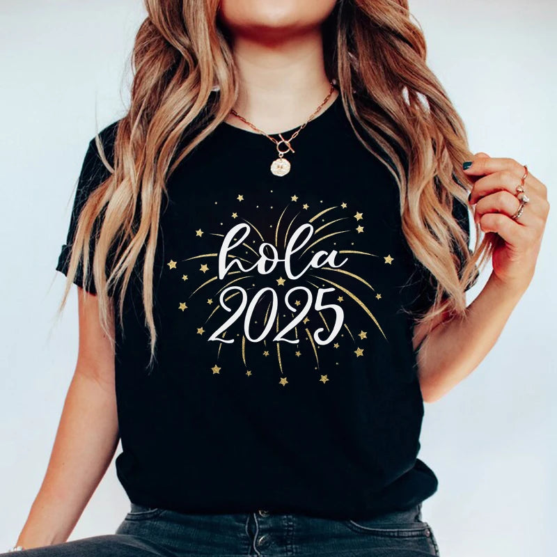 Hola 2025 Camisetas estampadas para mujer Moda